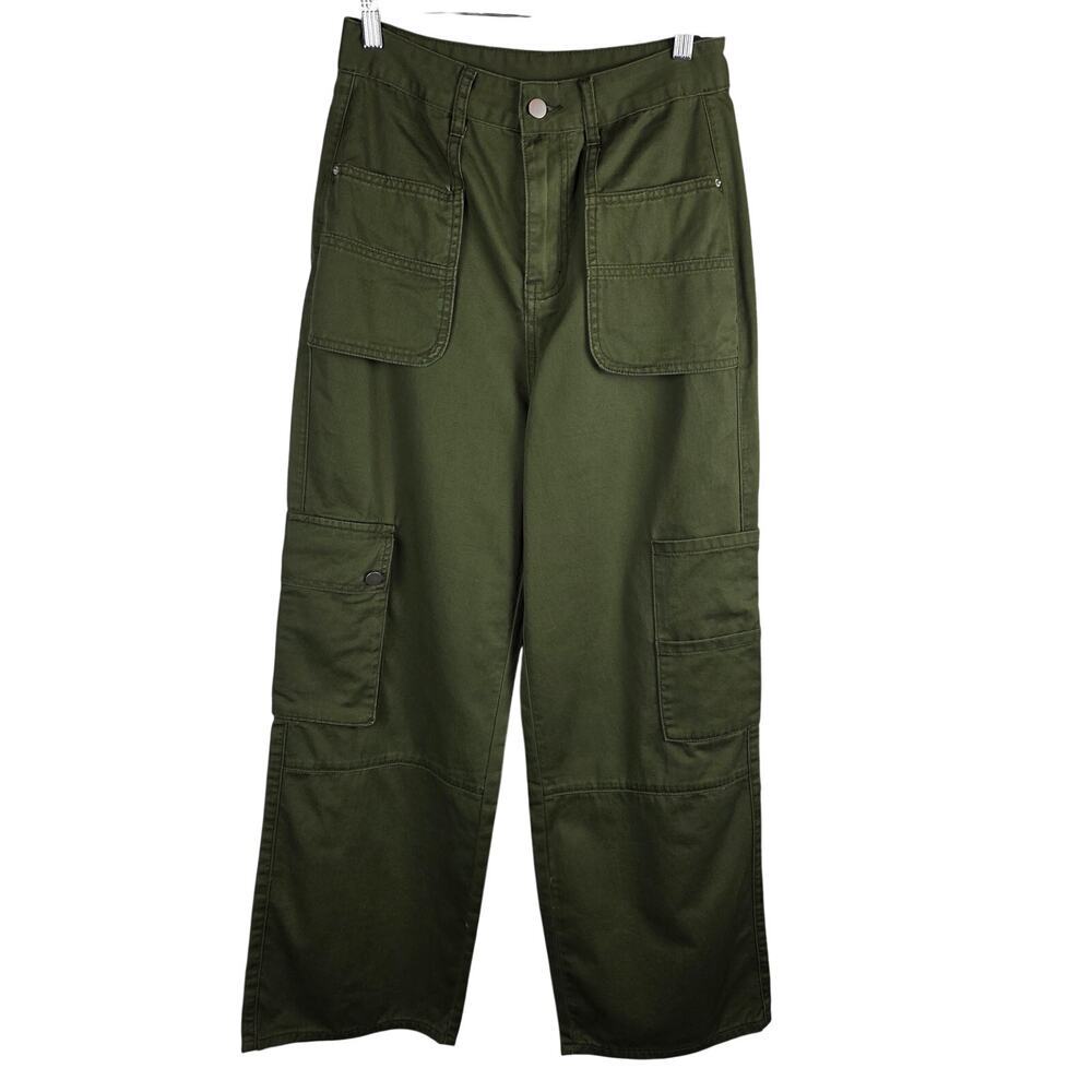 Gracia Olive Green Cargo Pants NWT High Rise Utility Military Streetwear Sz S